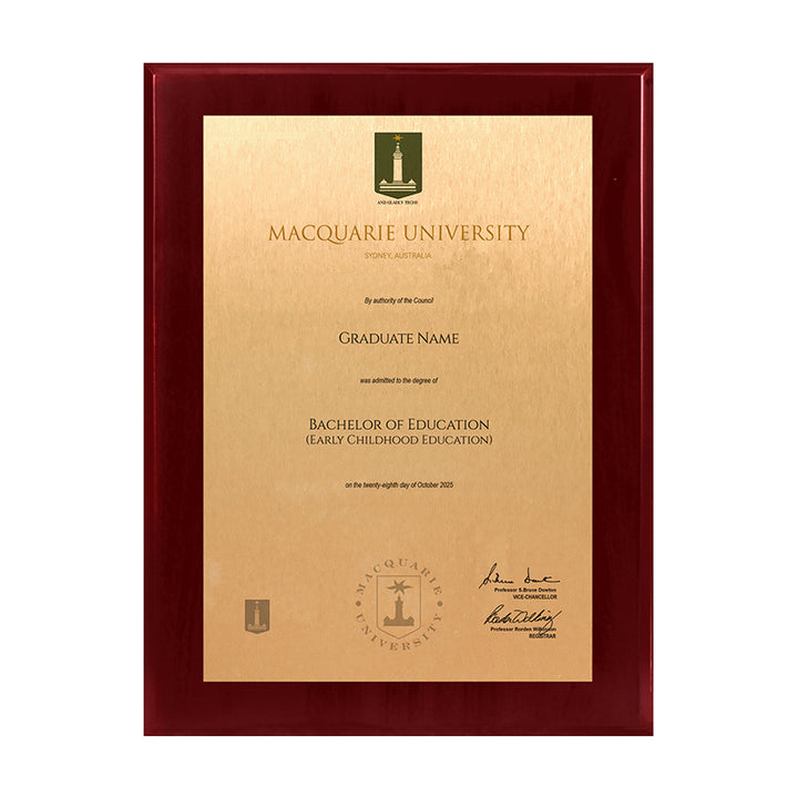 Macquarie University Plaque Prestige
