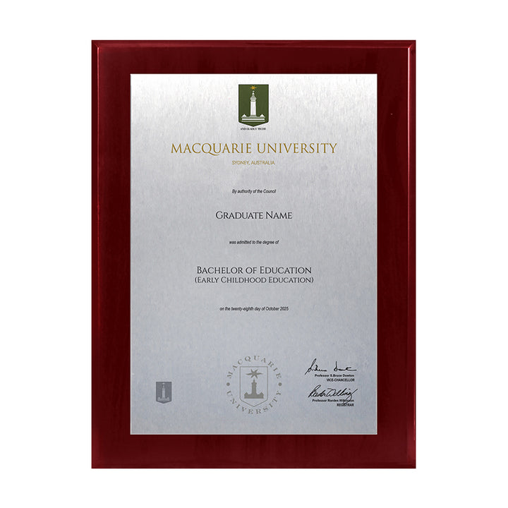 Macquarie University Plaque Prestige