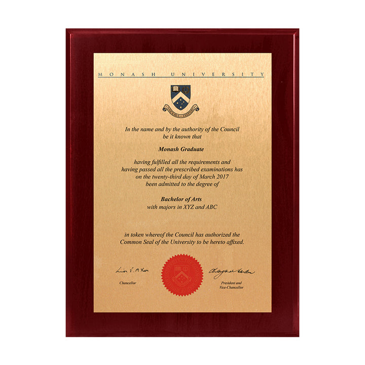 Monash Plaque Prestige