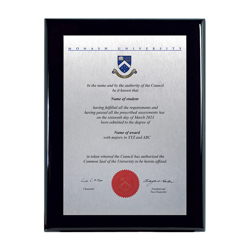 Monash Plaque Prestige Black