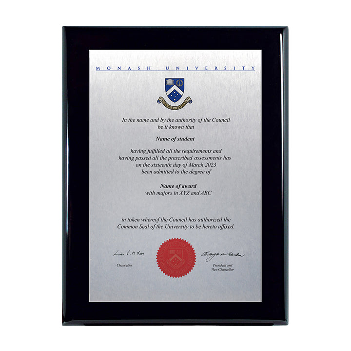 Monash Plaque Prestige Black