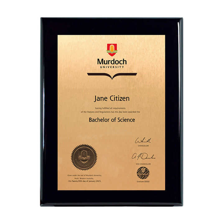 Murdoch University Plaque Prestige Black