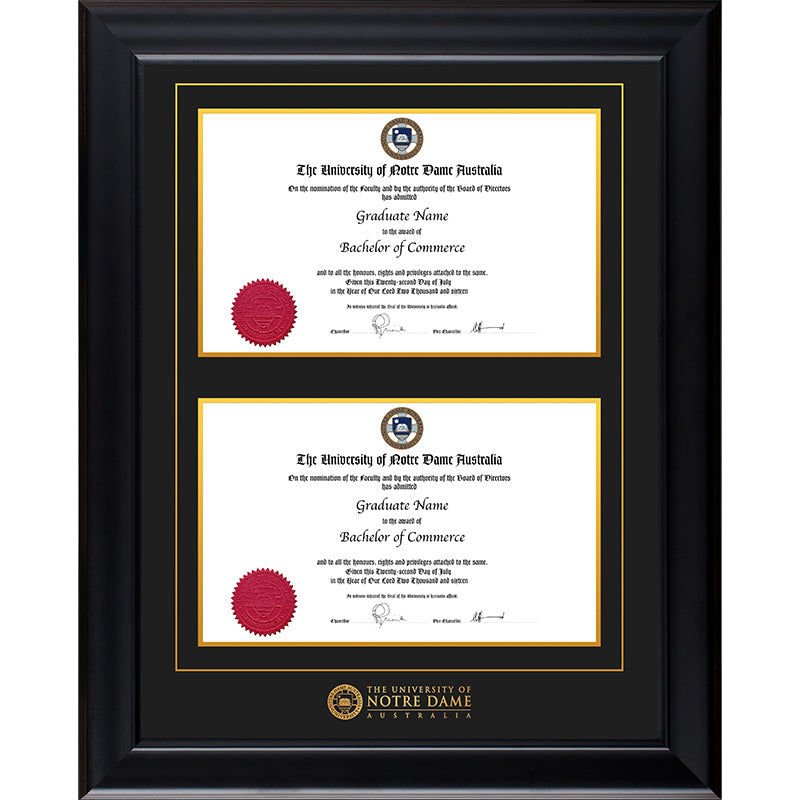 Notre Dame University Frame Black Double Degree