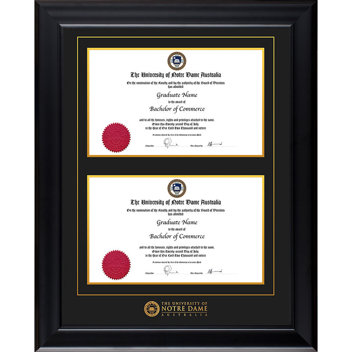 Notre Dame University Frame Black Double Degree