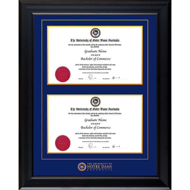 Notre Dame University Frame Black Double Degree