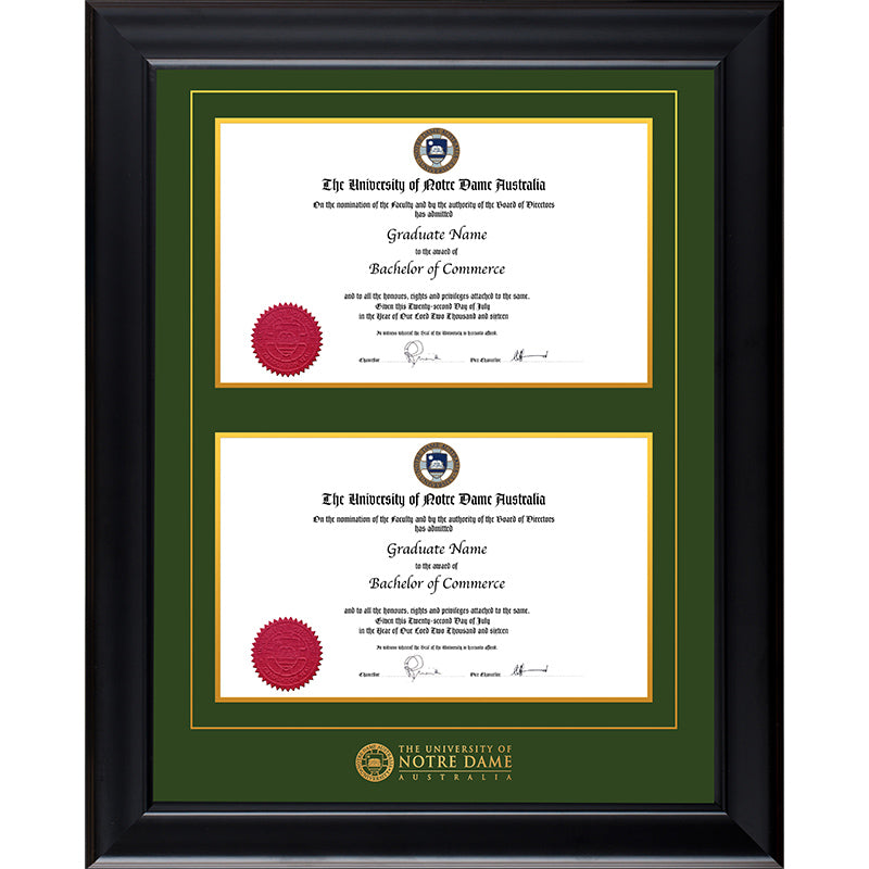 Notre Dame University Frame Black Double Degree