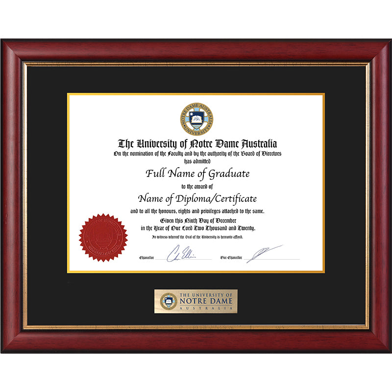 Notre Dame University Frame Mahogany Elegance