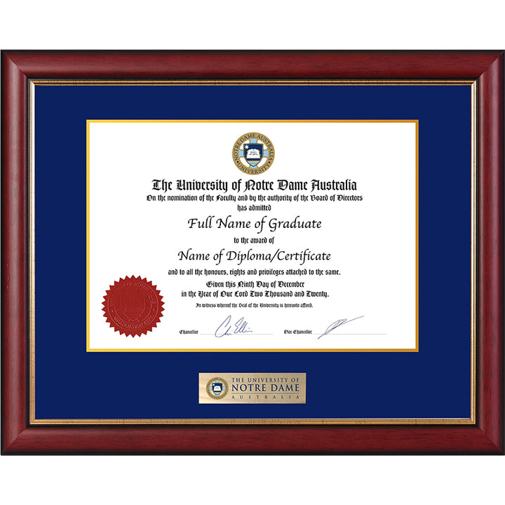 Notre Dame University Frame Mahogany Elegance