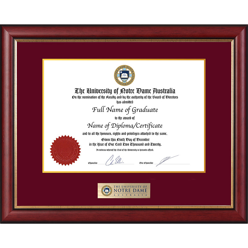 Notre Dame University Frame Mahogany Elegance