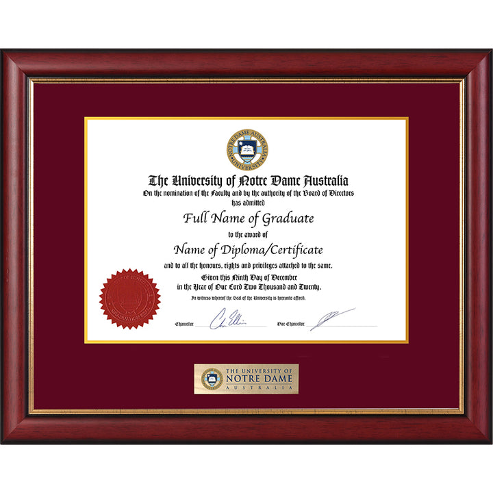 Notre Dame University Frame Mahogany Elegance
