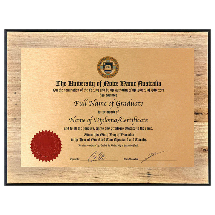 Notre Dame University Plaque Vintage Blackbutt