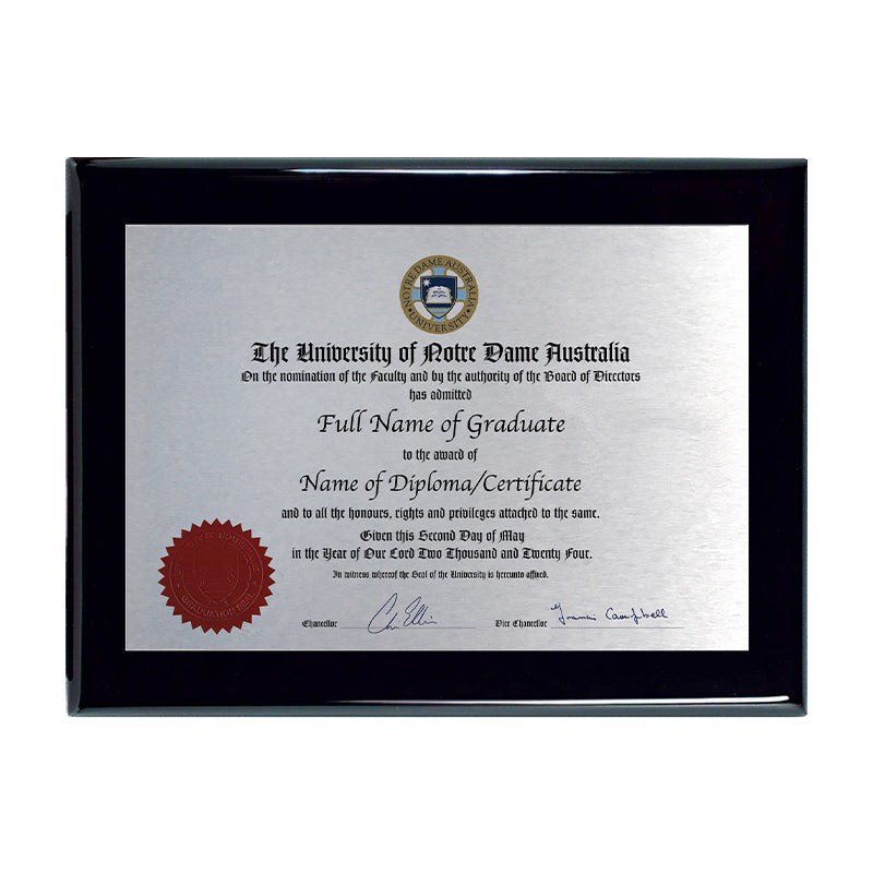 Notre Dame University Plaque Prestige Black