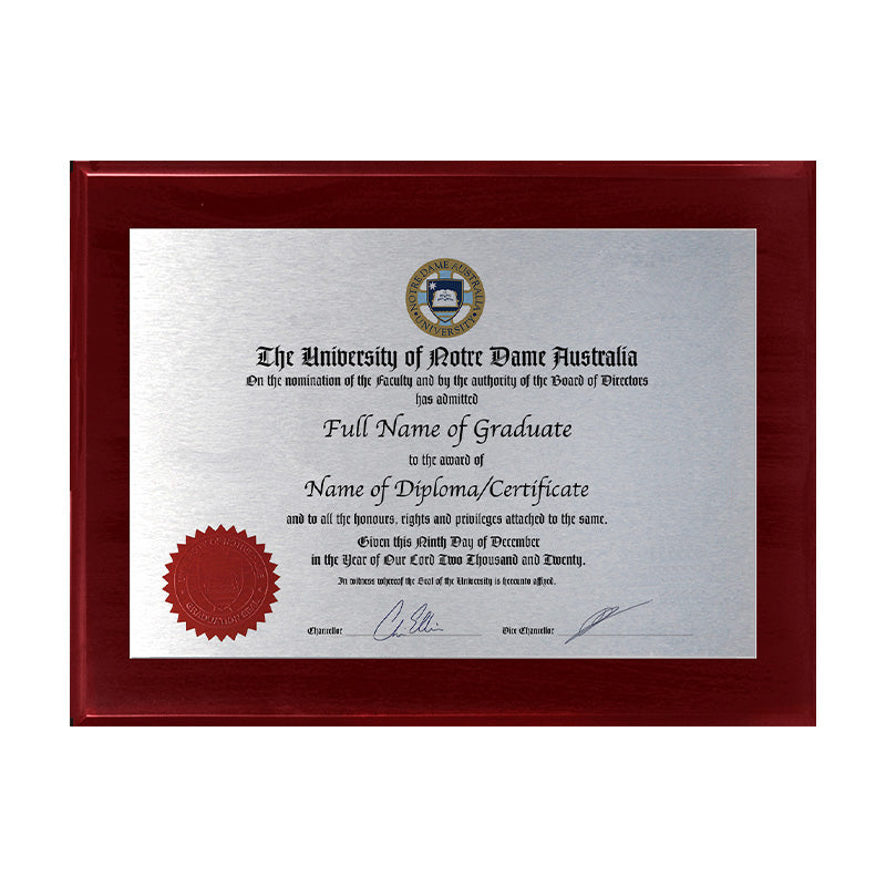 Notre Dame University Plaque Prestige