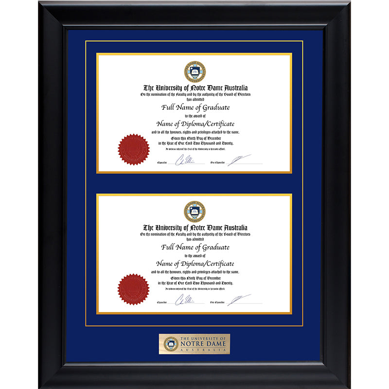 Notre Dame University Frame Black Double Degree