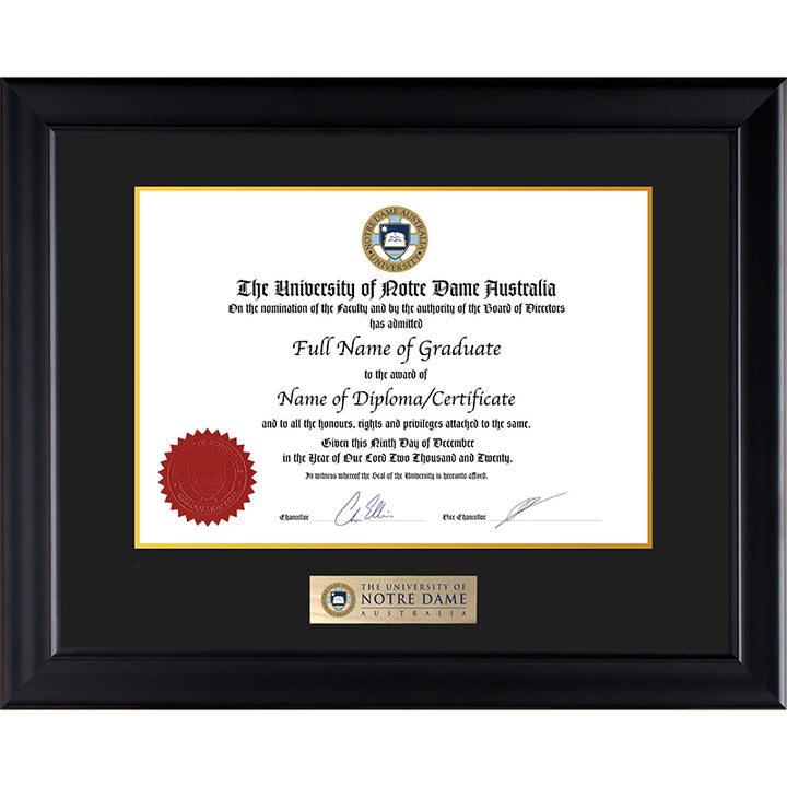 Notre Dame University Frame Black Elegance
