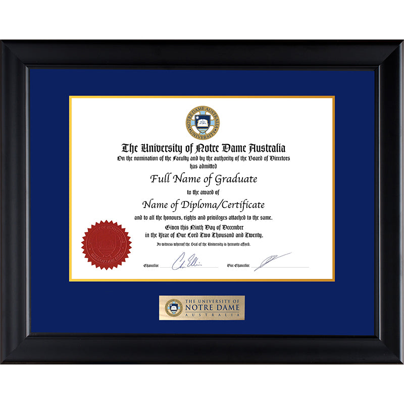 Notre Dame University Frame Black Elegance