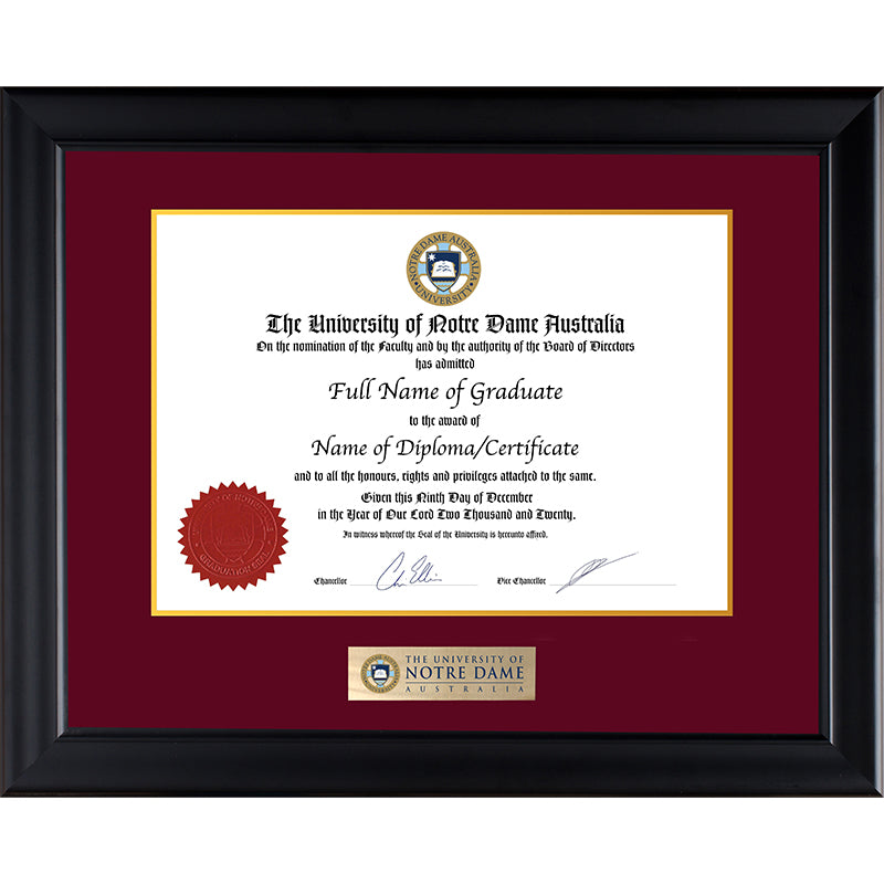 Notre Dame University Frame Black Elegance