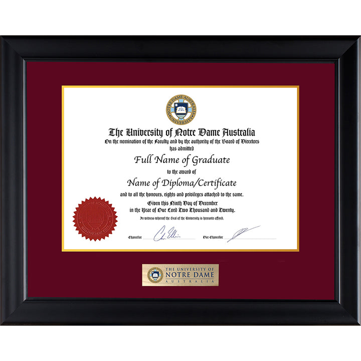 Notre Dame University Frame Black Elegance