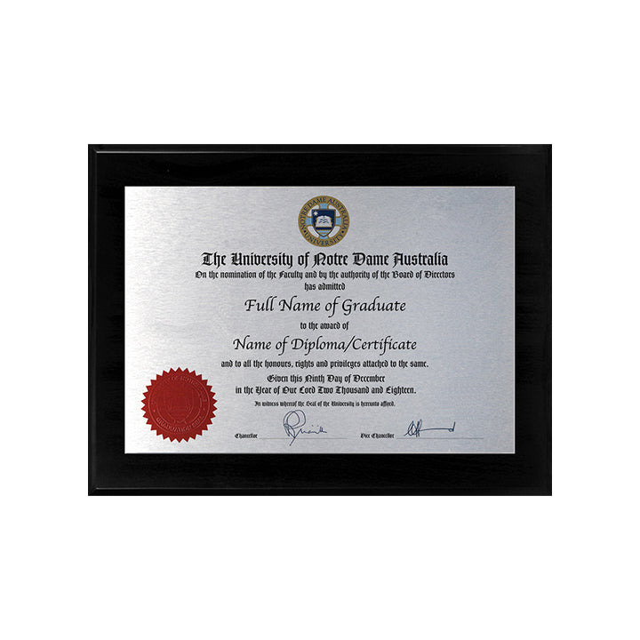 Notre Dame University Plaque Black Mini