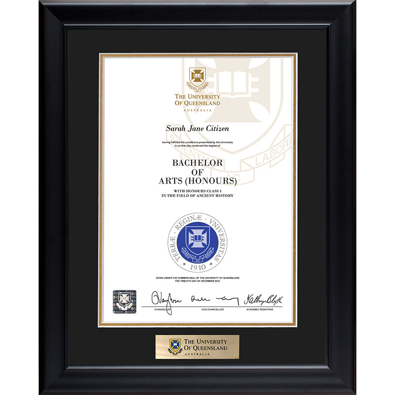 University of Queensland Frame Black Elegance
