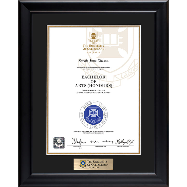 University of Queensland Frame Black Elegance
