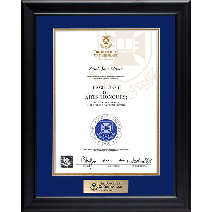 University of Queensland Frame Black Elegance