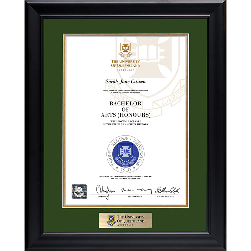 University of Queensland Frame Black Elegance