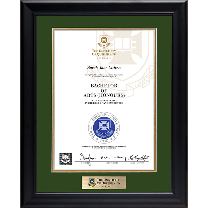 University of Queensland Frame Black Elegance