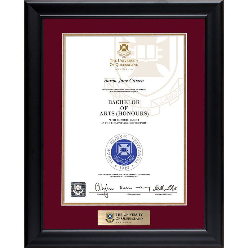 University of Queensland Frame Black Elegance