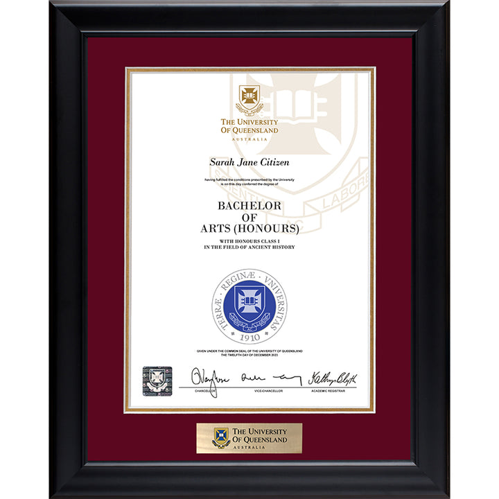University of Queensland Frame Black Elegance