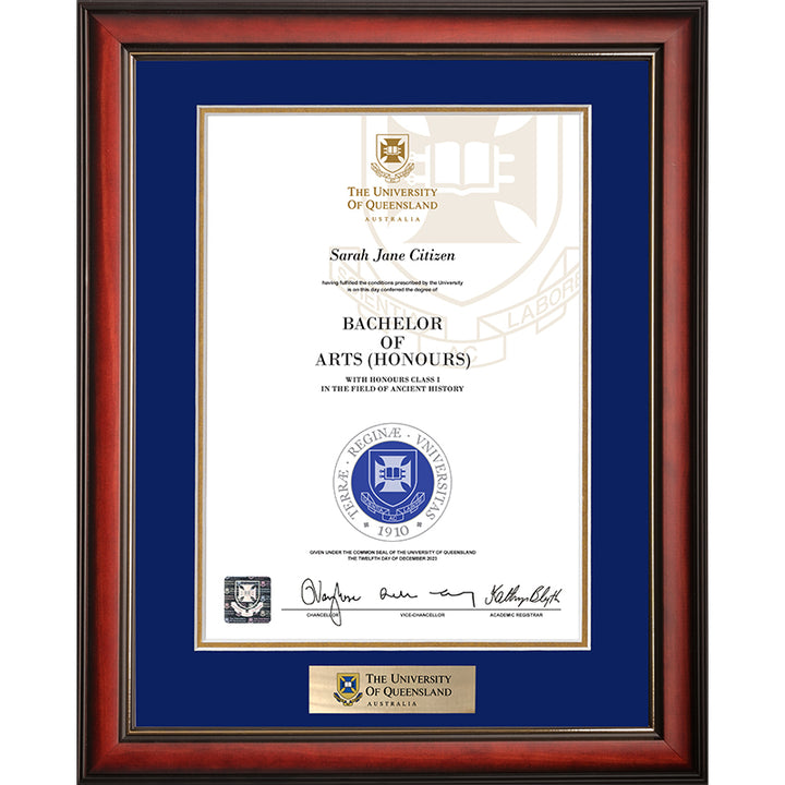 University of Queensland Frame Mahogany Elegance