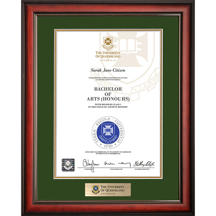 University of Queensland Frame Mahogany Elegance