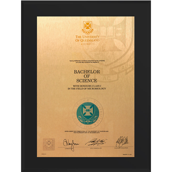 University of Queensland Plaque Black Atlas