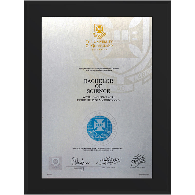 University of Queensland Plaque Black Acrylic