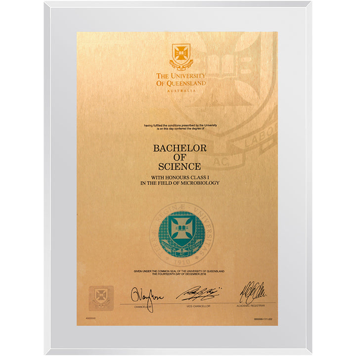 University of Queensland Plaque Clear Acrylic