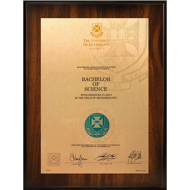 University of Queensland Plaque Jarrah