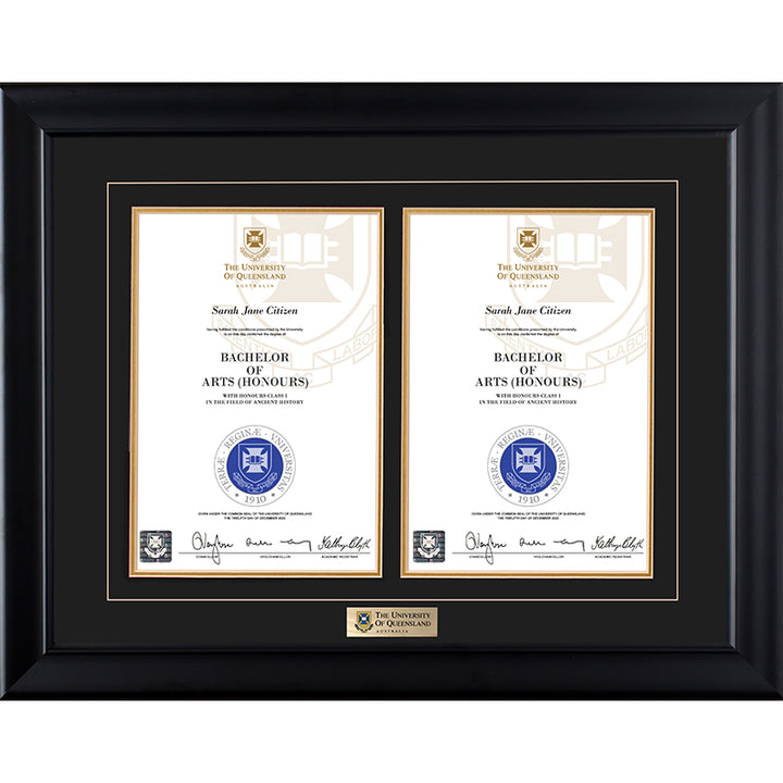University of Queensland Frame Black Double Degree