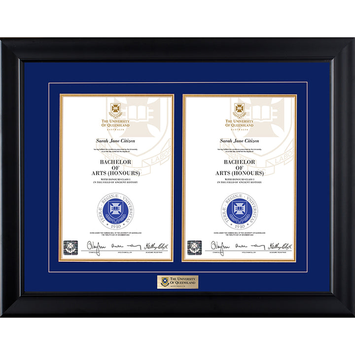 University of Queensland Frame Black Double Degree