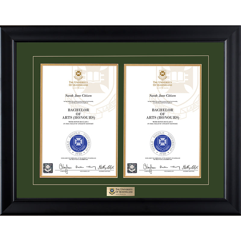 University of Queensland Frame Black Double Degree