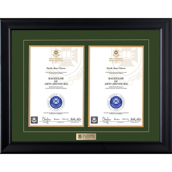 University of Queensland Frame Black Double Degree