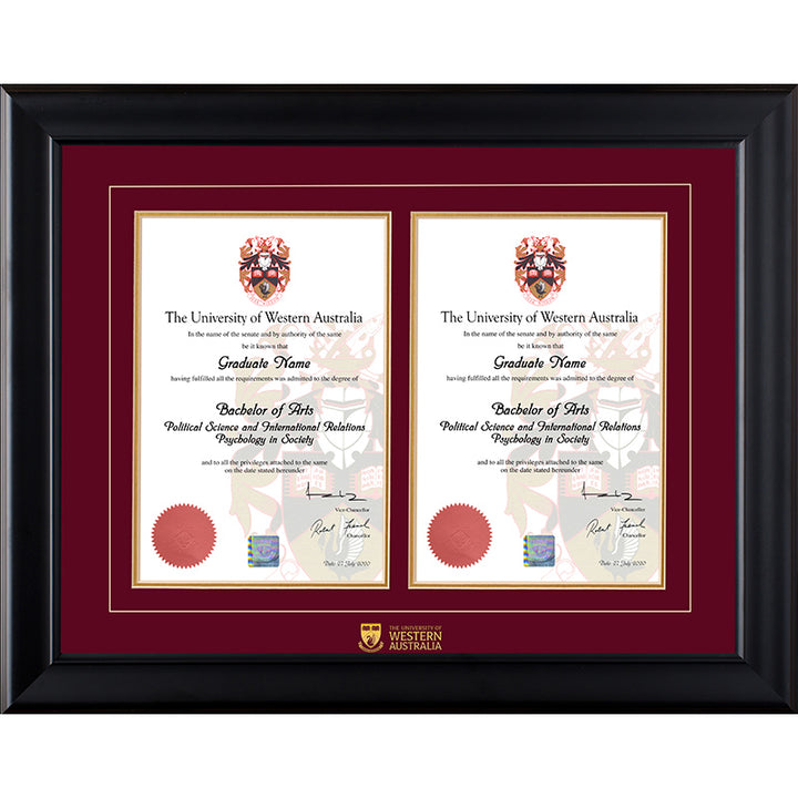 UWA Frame Black Double Degree