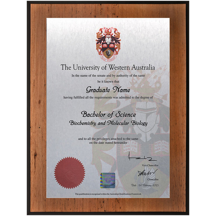 UWA Plaque Vintage Blackbutt