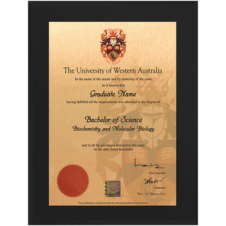 UWA Plaque Black Acrylic