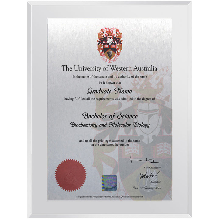UWA Plaque Clear Acrylic
