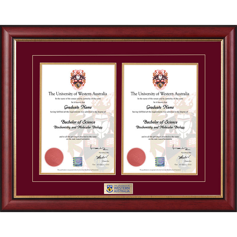 UWA Frame Mahogany Double Degree