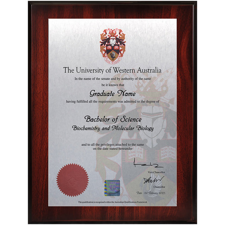 UWA Plaque Rosewood