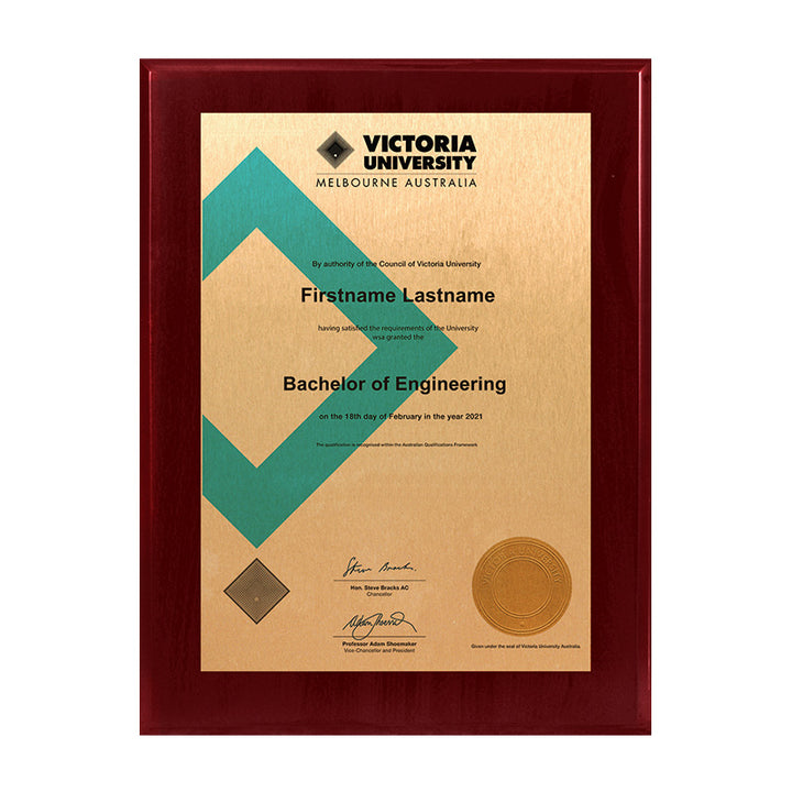 Victoria University Plaque Prestige