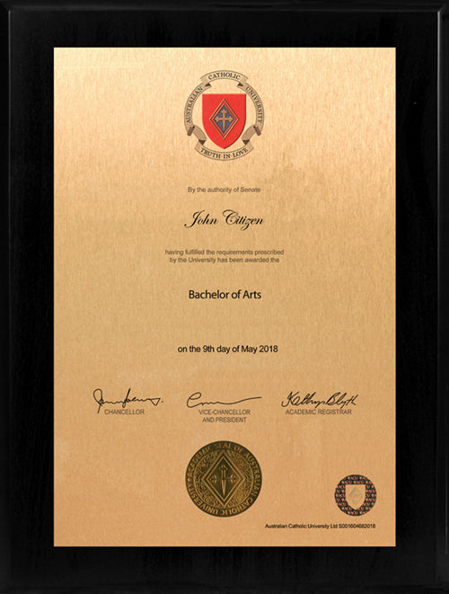 ACU Plaque Black Wooden