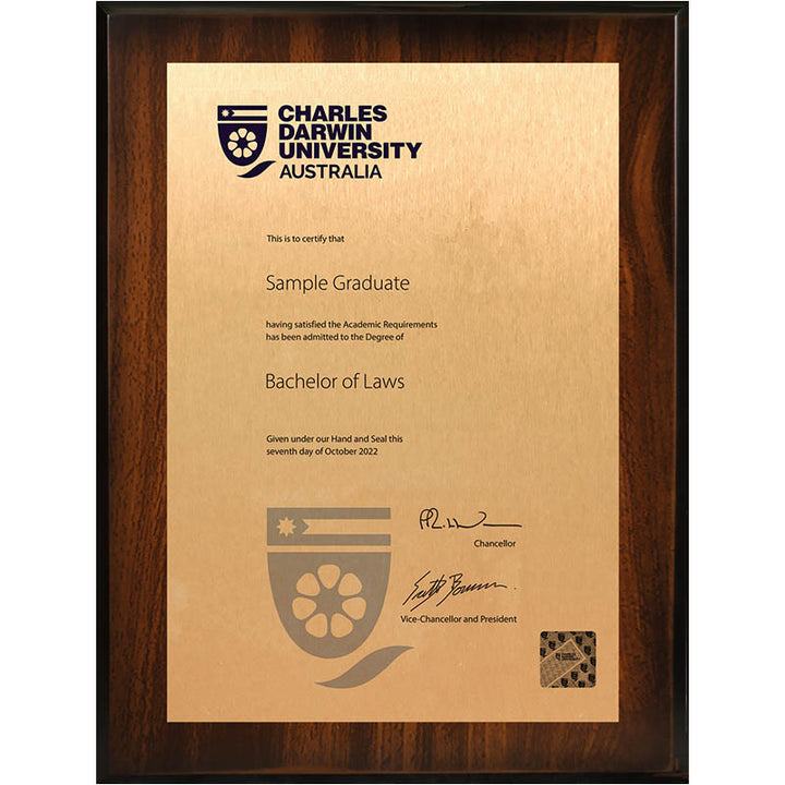 CDU Plaque Jarrah