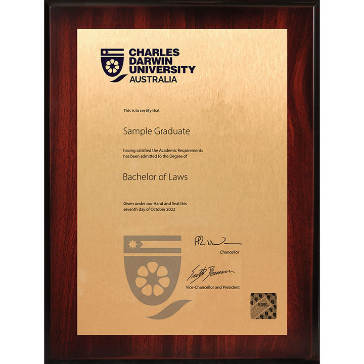 CDU Plaque Rosewood